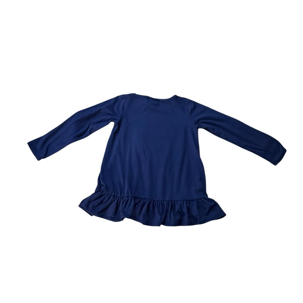 Navy Blue Kids Long Sleeve Top with Santa Design - Picture 2 of 5